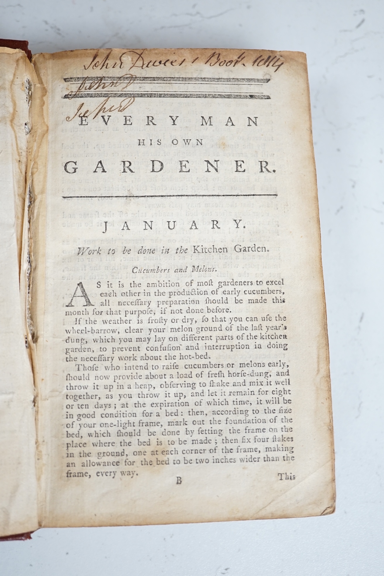 Mawe, Thomas and Others - Every Man His Own Gardener ... 4th edition, corrected, enlarged, and very much improved. rebound (unlettered) cloth. 1769